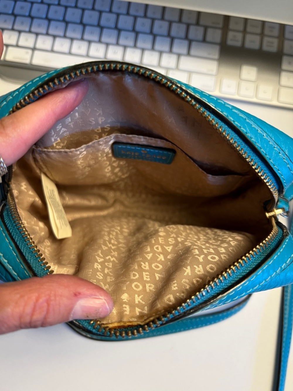 Kate Spade Teal Crossbody Bag, Excellent condition - Picture 7 of 10